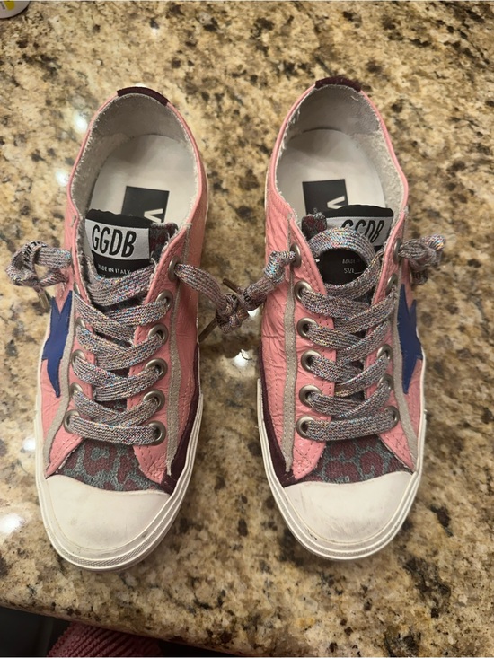 Golden Goose Shoes - Golden Goose sneakers - Pink and Blue Low-Top Lace-Up Sneakers